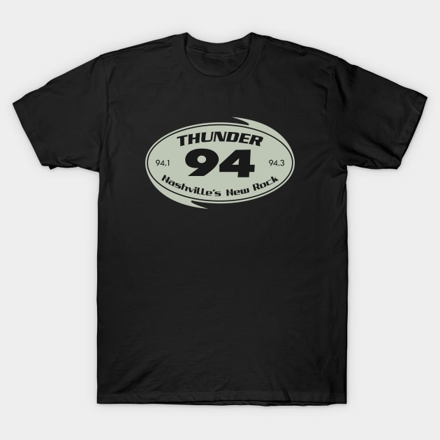 Thunder 94 Nashville Circle Design | 90s Radio Station Design T-Shirt by The90sMall